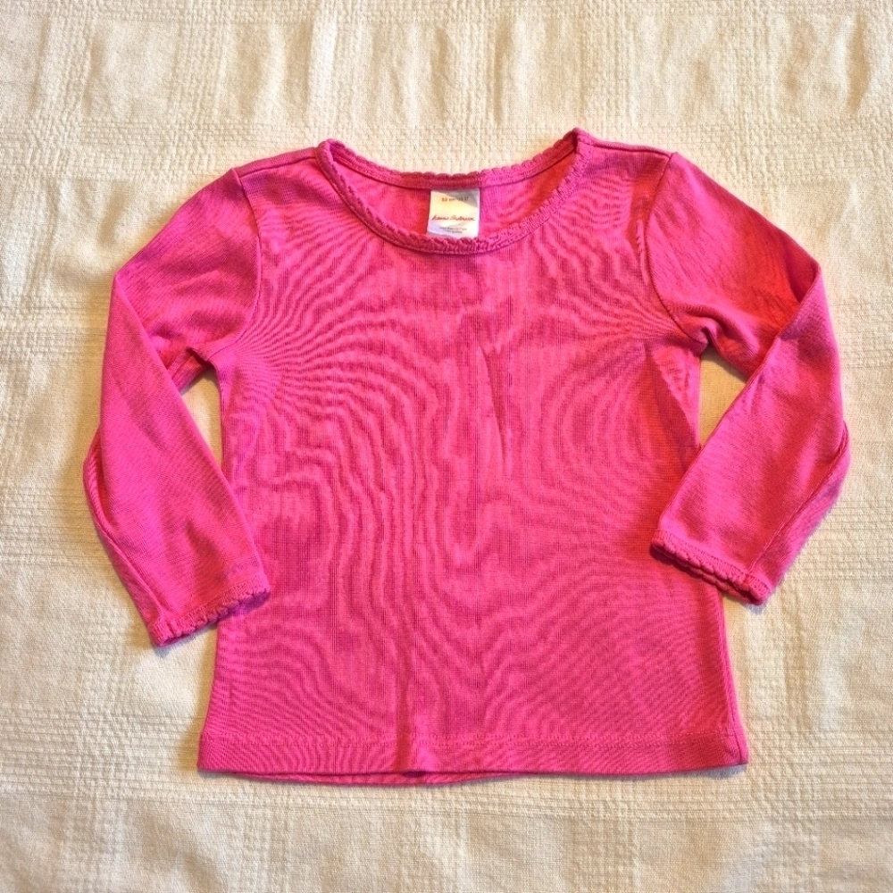 Hanna Andersson girls size 85 or 2T pink long sleeve shirt VGUC